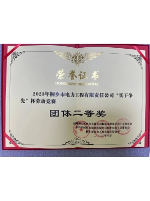 2023年“實(shí)干爭先”杯勞動(dòng)競賽團(tuán)體二等獎(jiǎng)
